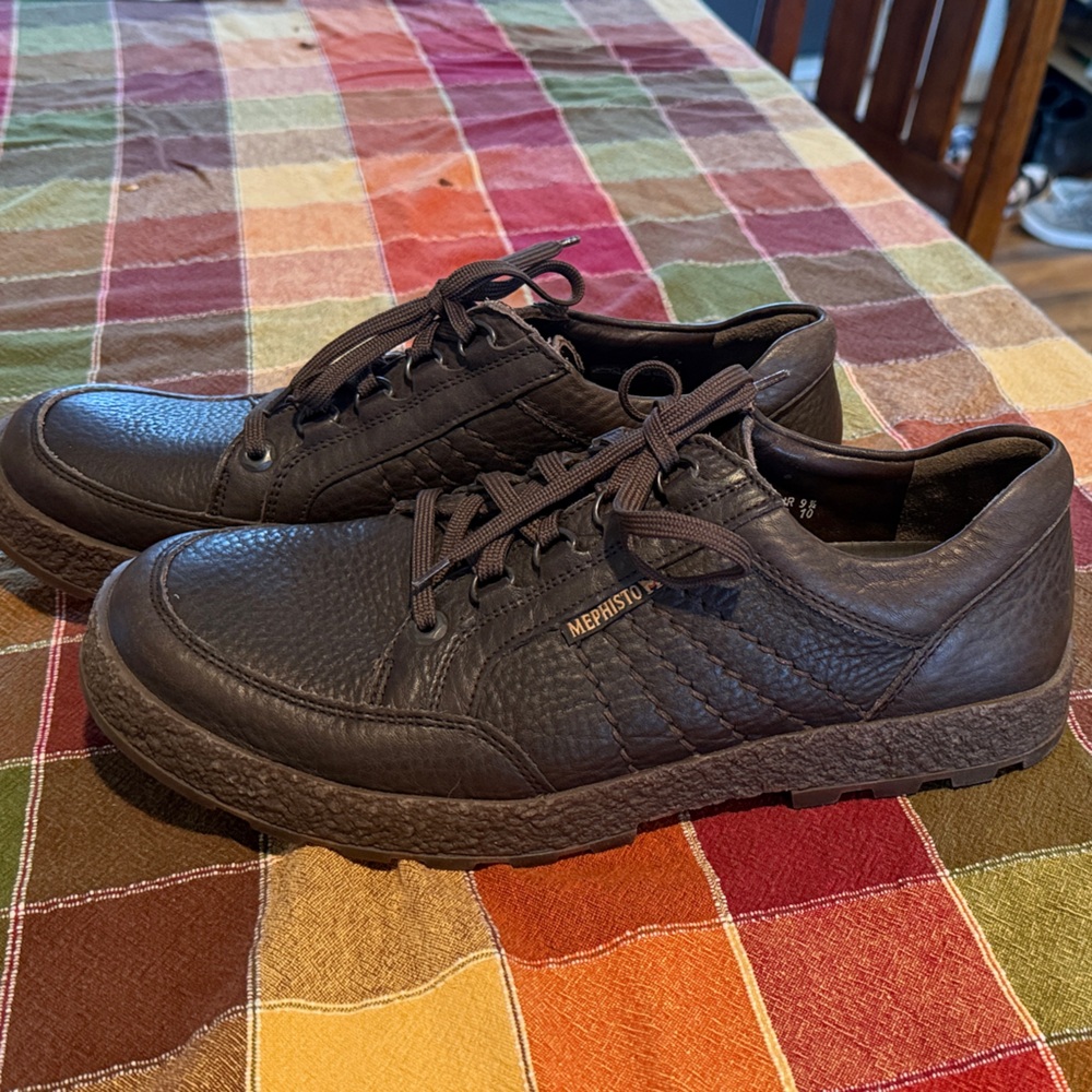 Mephisto Men's Dark Brown Leather Sneakers